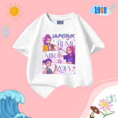 Áo thun Huntrix KPop Demon Hunters cực đáng yêu cho bé gái, nhiều màu, size 15-38kg, mã Hun01 5