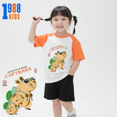 Áo thun in Capybara nhiều màu cho bé 15-38kg, áo phông bé trai bé gái, mã Capy 01 - Giá 90k