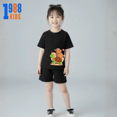 Áo thun in Capybara nhiều màu cho bé 15-38kg, áo phông bé trai bé gái, mã Capy 01 - Giá 90k
