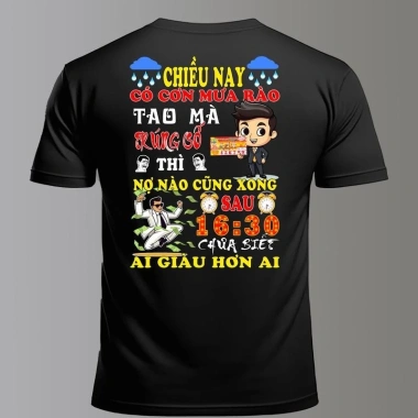 Áo thun in hình Cơn mưa rào - Phong cách trẻ trung, giá 89.400 VND 3
