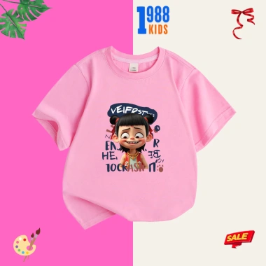 Áo thun in hình Natra đáng yêu cho bé trai, bé gái, cotton thoáng mát, mã 04, giảm còn 90k