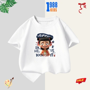 Áo thun in hình Natra đáng yêu cho bé trai, bé gái, cotton thoáng mát, mã 04, giảm còn 90k