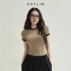 Áo thun KAYLIN Basic dáng ôm sọc co giãn cotton - BST Hè 2.025, giảm giá 270k