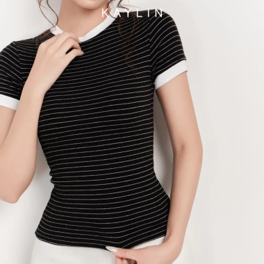 Áo thun KAYLIN Basic dáng ôm sọc co giãn cotton - BST Hè 2.025, giảm giá 270k 6 Áo thun KAYLIN Basic dáng ôm sọc co giãn cotton - BST Hè 2.025, giảm giá 270k 6