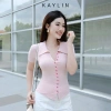 Áo thun KAYLIN cổ sơ mi nút, thun cotton co giãn, thanh lịch - 250.000đ