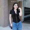 Áo thun KAYLIN cổ sơ mi nút, thun cotton co giãn, thanh lịch - 250.000đ 2
