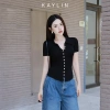 Áo thun KAYLIN cổ sơ mi nút, thun cotton co giãn, thanh lịch - 250.000đ 6