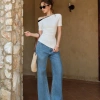 Áo thun KAYLIN form ôm cổ lệch thun co giãn cá tính BST Hè 2.025 - Giá 330k 4