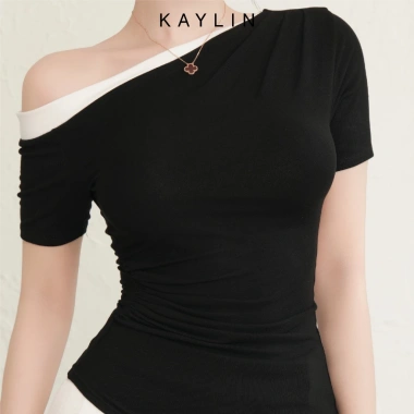 Áo thun KAYLIN form ôm cổ lệch thun co giãn cá tính BST Hè 2.025 - Giá 330k 8 Áo thun KAYLIN form ôm cổ lệch thun co giãn cá tính BST Hè 2.025 - Giá 330k 8