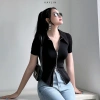 Áo thun KAYLIN Freesize form ôm cổ sơ mi, dây kéo hai đầu, thun cỏ giãn trẻ trung - Giá chỉ 260.000₫ 2