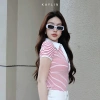 Áo thun KAYLIN Polo form ôm sọc co giãn công sở thanh lịch - 290k 4
