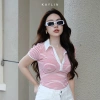 Áo thun KAYLIN Polo form ôm sọc co giãn công sở thanh lịch - 290k 7