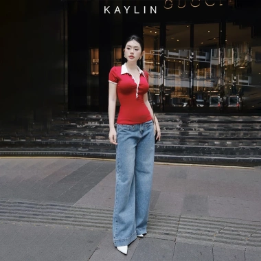 Áo thun KAYLIN Polo ôm sọc co giãn, phong cách công sở thanh lịch - N2.308 3 Áo thun KAYLIN Polo ôm sọc co giãn, phong cách công sở thanh lịch - N2.308 3