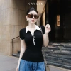 Áo thun KAYLIN Polo ôm sọc co giãn, phong cách công sở thanh lịch - N2.308 6