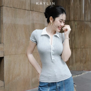 Áo thun KAYLIN Polo ôm sọc co giãn, phong cách công sở thanh lịch - N2.308 10 Áo thun KAYLIN Polo ôm sọc co giãn, phong cách công sở thanh lịch - N2.308 10