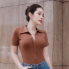 Áo thun KAYLIN polo phối khóa kéo, vải thun co giãn, phong cách thanh lịch - 270k 4