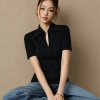 Áo thun KAYLIN Polo zip khóa, chiết eo, cotton co giãn, BST Tháng 3 A143T3 385k 3