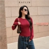 Áo thun KAYLIN tay dài basic, vải thun cotton co giãn, phong cách tối giản BST 11/2.025, 326.000₫