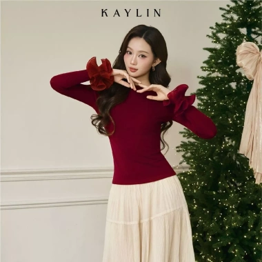 Áo thun KAYLIN tay dài phối hoa, ôm form, vải thun mây co giãn, thanh lịch BST 11/2.025 422.000₫