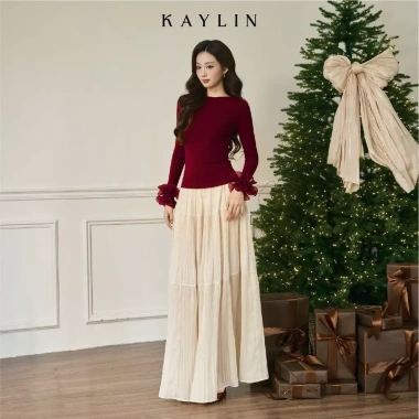 Áo thun KAYLIN tay dài phối hoa, ôm form, vải thun mây co giãn, thanh lịch BST 11/2.025 422.000₫
