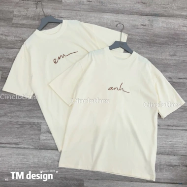 Áo thun kem be cặp đôi nam nữ in tay lỡ 250gsm - Set đồ bộ chỉ 110k 3 Áo thun kem be cặp đôi nam nữ in tay lỡ 250gsm - Set đồ bộ chỉ 110k 3