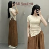 Áo Thun Khoét Bên Eo Vạt Nhọn Cotton MiSoul BigSize - Rút Eo Dây, Giá Ưu Đãi 89.000₫ 4