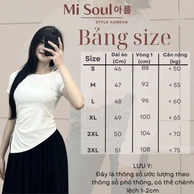 Áo Thun Khoét Bên Eo Vạt Nhọn Cotton MiSoul BigSize - Rút Eo Dây, Giá Ưu Đãi 89.000₫ 8