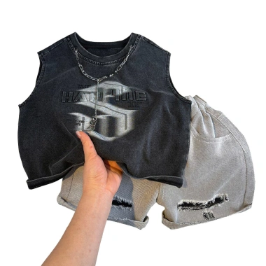 Áo thun không tay bé trai 2-6Y - Trang phục dự tiệc mùa hè mỏng mát, giảm giá 23% 5
