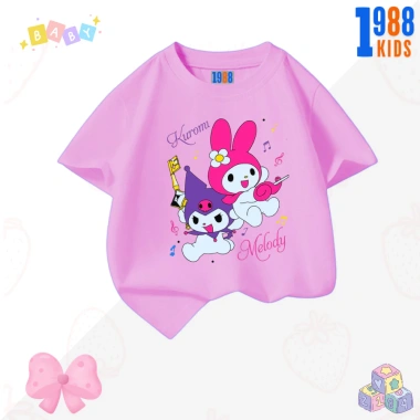 Áo thun Kuromi và Melody cute bé gái - cotton mát, giảm giá 90k (giá gốc 110.7k)