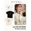 Áo thun LA VIE EN ROSE 100% cotton cổ tròn form rộng 250gsm màu đen trắng RTOML