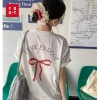 Áo thun LA VIE EN ROSE 100% cotton cổ tròn form rộng 250gsm màu đen trắng RTOML 7