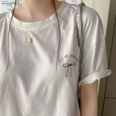 Áo thun LA VIE EN ROSE 100% cotton cổ tròn form rộng 250gsm màu đen trắng RTOML 8
