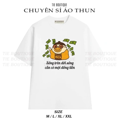 Áo Thun Meme Vịt Hài Hước Hot Trend Giá 145.000 VND Sống Cần Đống Tiền Cổ Tròn