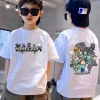 Áo thun MINCRAFT cổ tròn in tay 230g cho bé trai đẹp thời trang giá 100.333₫