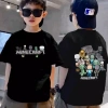 Áo thun MINCRAFT cổ tròn in tay 230g cho bé trai đẹp thời trang giá 100.333₫ 10
