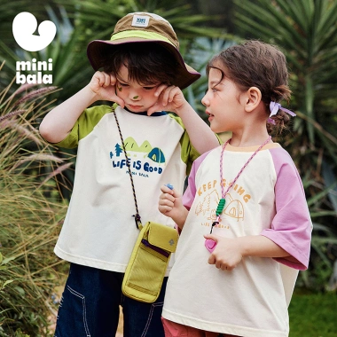 Áo Thun Minibala Bé Gái & Trai Mùa Hè Raglan Tay Ngắn Cổ Tròn Khô - Giá 295.920đ 2