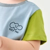 Áo thun Minibala mùa hè cotton thoáng khí colorblock, thân thiện da cho bé trai bé gái 4