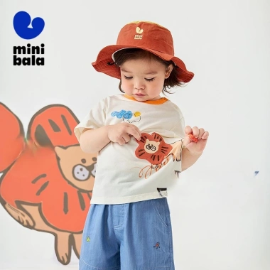 Áo thun Minibala trẻ em mùa hè tay ngắn không dính, cho bé trai và bé gái 2