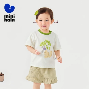 Áo thun Minibala trẻ em mùa hè tay ngắn không dính, cho bé trai và bé gái 5