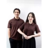 Áo thun Misa cổ trụ nam nữ nâu đậm, vải cá sấu poly Thái, cao cấp - 89.000₫