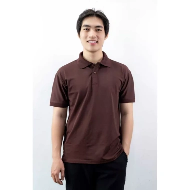 Áo thun Misa cổ trụ nam nữ nâu đậm, vải cá sấu poly Thái, cao cấp - 89.000₫ 4