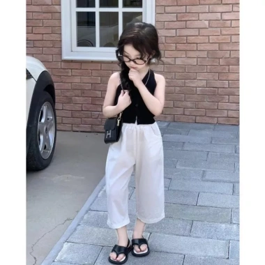 Áo thun mỏng bé gái mùa hè cổ V sling ngọt ngào, không tay, phong cách Hàn Quốc - Giá chỉ 193.166₫ 7