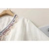 Áo thun mùa hè vải lanh cotton thêu dân tộc phong cách vintage hanfu, thoáng mát 5