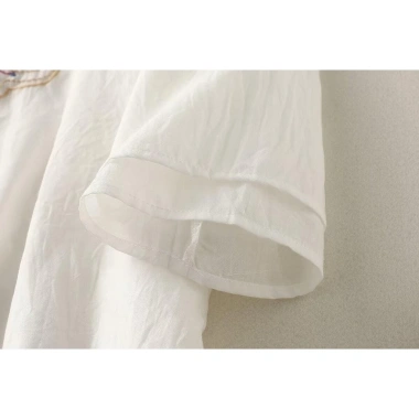 Áo thun mùa hè vải lanh cotton thêu dân tộc phong cách vintage hanfu, thoáng mát 6 Áo thun mùa hè vải lanh cotton thêu dân tộc phong cách vintage hanfu, thoáng mát 6
