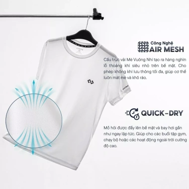 Áo Thun Nam Active Pro LADOS-9.237 Vải Mè Vuông Airmesh Thoáng Mát Co Giãn 4 Chiều Logo Tối Giản Sang Trọng Giá 99.000 4