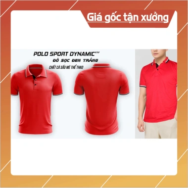 Áo thun nam cao cấp màu đỏ cổ bo - Giá xuất xưởng 114k, thiết kế miễn phí HCM