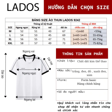 Áo Thun Nam Cổ Tim LADOS-19.242 Thun Dệt Kim Thoáng Mát, Thấm Hút Tốt, Kiểu Jersey Thể Thao, Giá 144.000 VND 6 Áo Thun Nam Cổ Tim LADOS-19.242 Thun Dệt Kim Thoáng Mát, Thấm Hút Tốt, Kiểu Jersey Thể Thao, Giá 144.000 VND 6