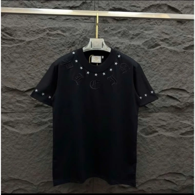Áo thun nam full thêu cổ tròn, họa tiết form chuẩn, cotton dày dặn co giãn 4 chiều mẫu mới hot trend