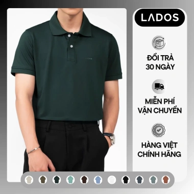 Áo thun nam LADOS cổ trụ co giãn, màu tươi sáng - Giảm còn 153.000đ
