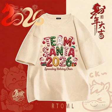 Áo thun nam nữ 250GSM 100% cotton mẫu mới Tết Bính Ngọ 2.026 Local Brand RTOML42 giảm còn 69k